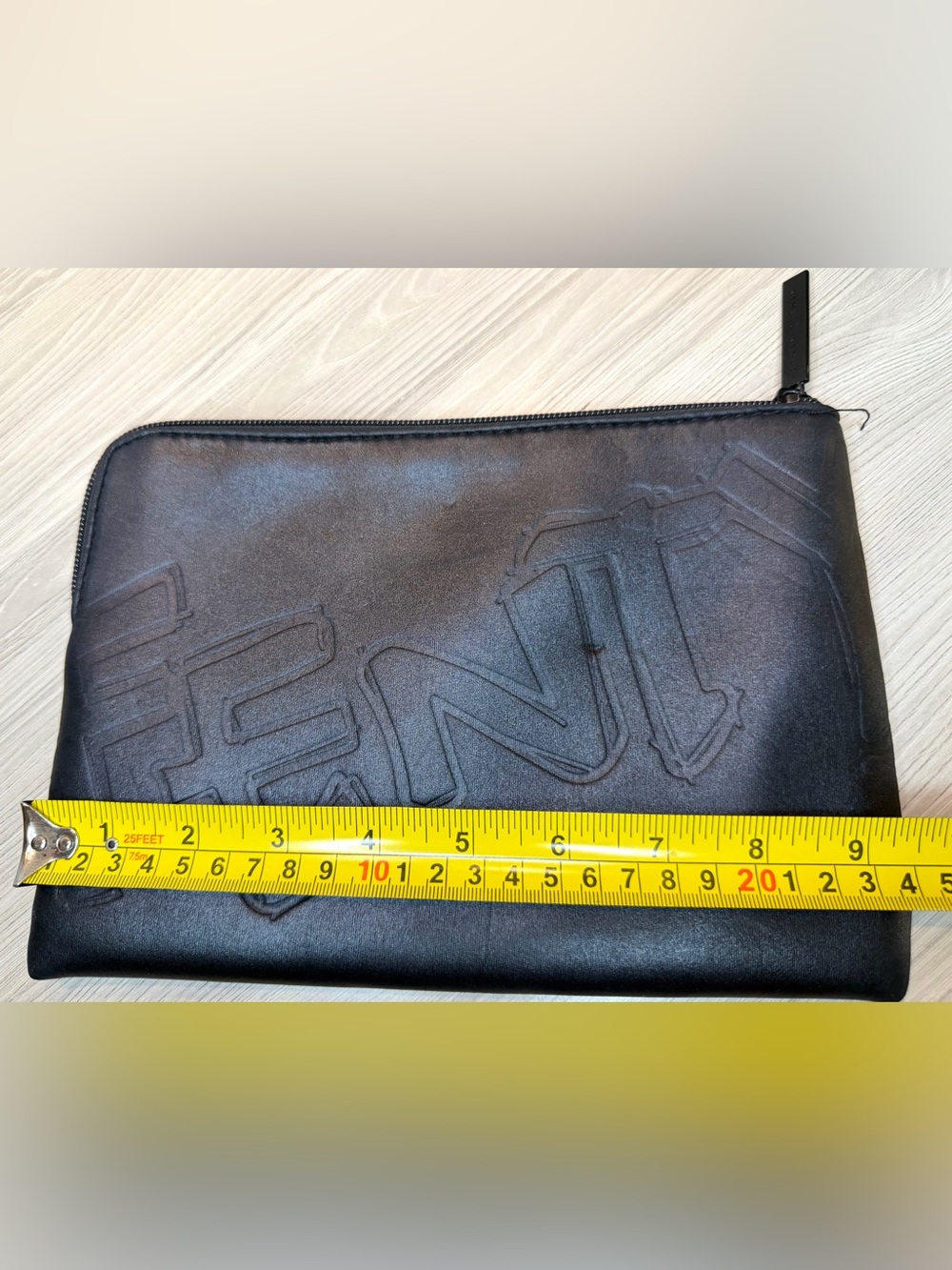 FENTY Black Leather Cosmetic Makeup‎ Zip Pouch Clutch Bag - Picture 4 of 6